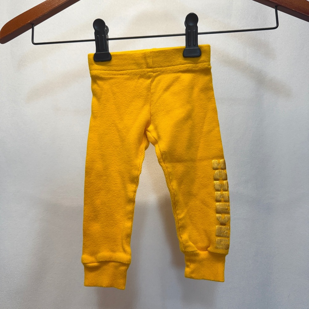 Iowa Haswkeyes Colosseum Leggings Infant 3-6 Mos Yellow Ribbed Graphic Pants